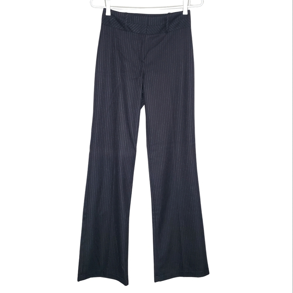 Le Chateau Women's Black Pinstripe Trouser, Wool Blend Pants, Size 0 - NWT